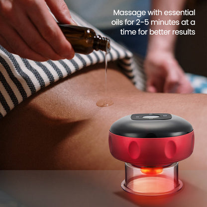 Wireless cupping therapy device for body massage.