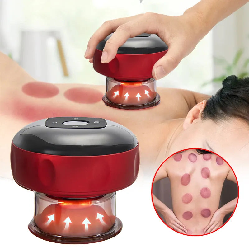 Wireless cupping therapy device for body massage.